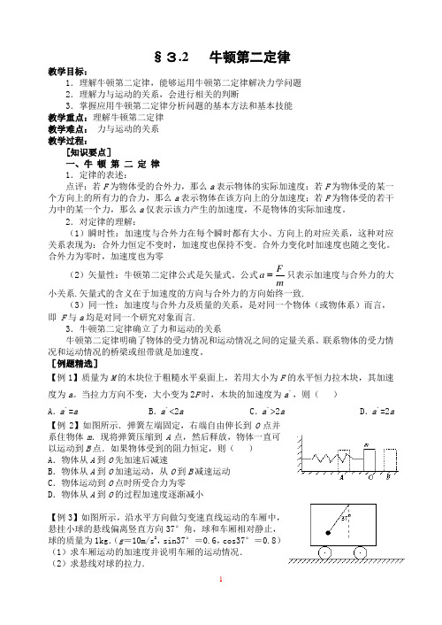 §2   牛顿第二定律