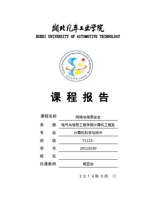 《网络与信息安全》课程报告 模板及格式详解