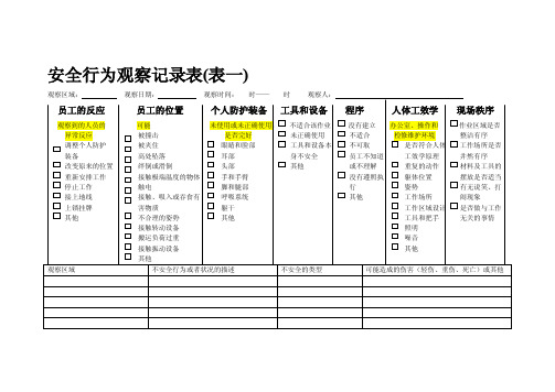 安全行为观察记录表（新）