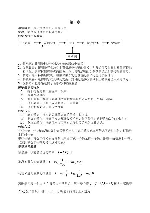 通信原理复习大纲