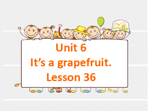 [最新]精通版五年级英语上册Unit 6 It's a grapefuit. Lesson 36 课件.ppt