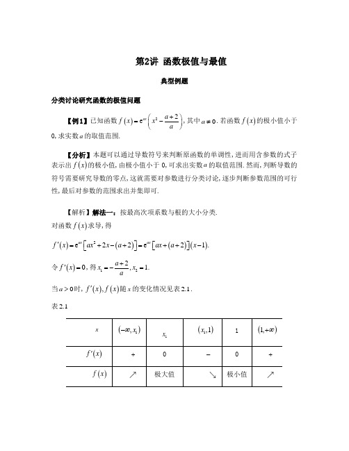 第2讲 函数极值与最值(解析版)-高考数学复习《导数与解析几何》必掌握问题