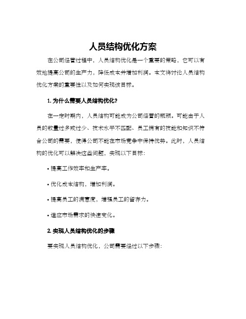 人员结构优化方案