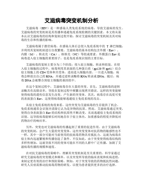 艾滋病毒突变机制分析