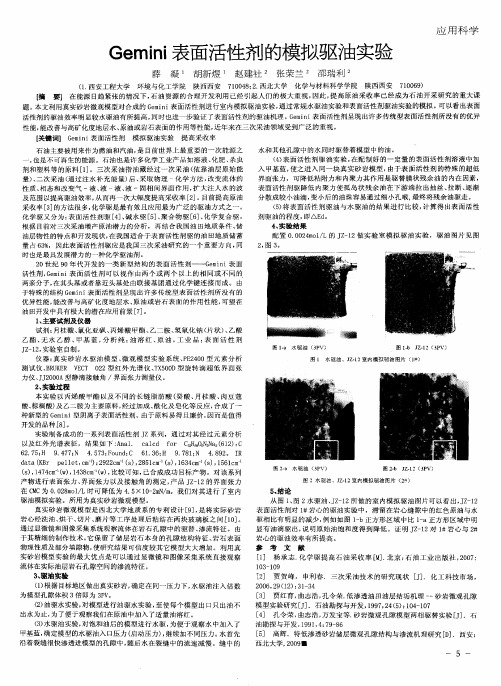 Gemini表面活性剂的模拟驱油实验