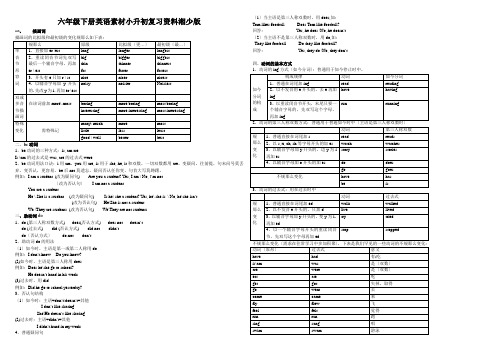 六年级下册英语素材小升初复习资料湘少版