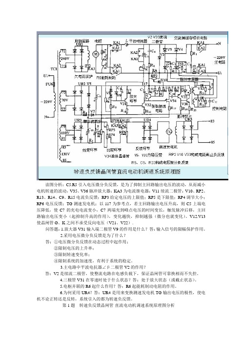 转速负反馈晶闸管-直流电动机调速系统原理图分析