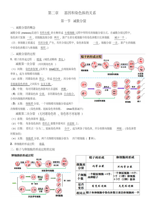 高中生物人教版必修二第二章知识点总结