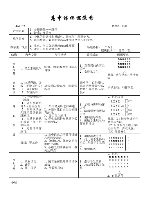 高中体操课教案2