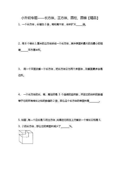 六年级下册数学试题-小升初专题-平面图形 全国通用【精品】