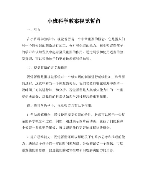 小班科学教案视觉暂留