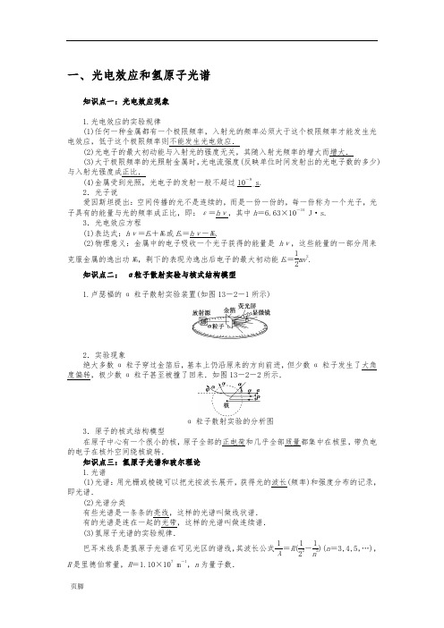 高中物理光电效应知识点汇总