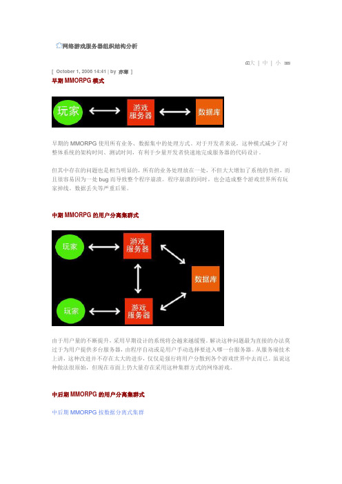 网络游戏服务器组织结构分析