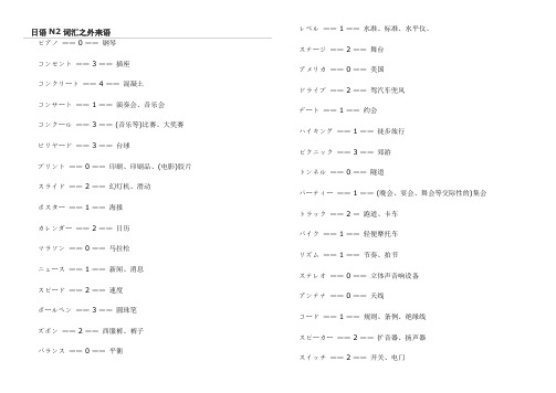 日语N2词汇之外来语