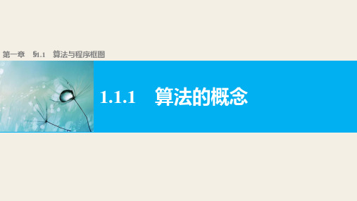 高中数学(人教版A版必修三)配套课件：1.1.1算法的概念