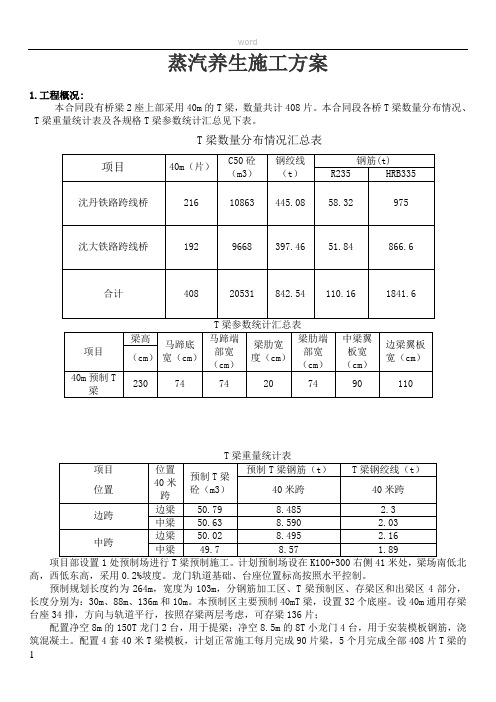 蒸汽养生施工方案