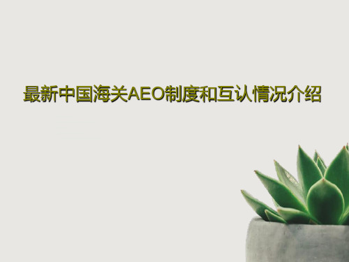 最新中国海关AEO制度和互认情况介绍PPT文档共39页