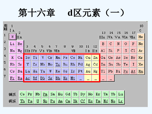 大学无机化学d区元素介绍