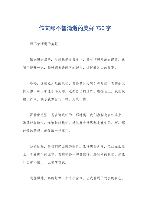 作文那不曾消逝的美好750字