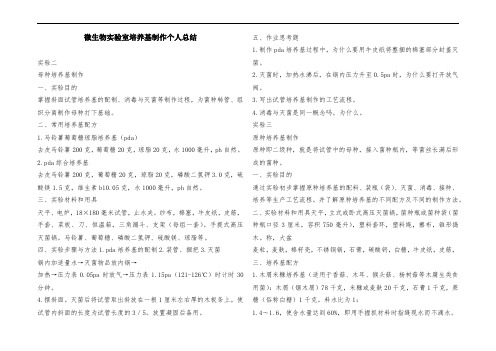 微生物实验室培养基制作个人总结