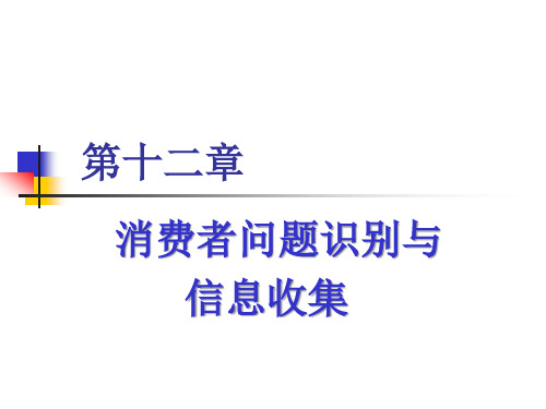 消费者行为学第12章 消费者问题识别与信息收集