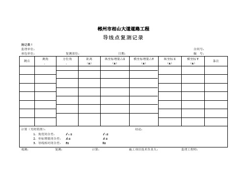 导线点复测记录