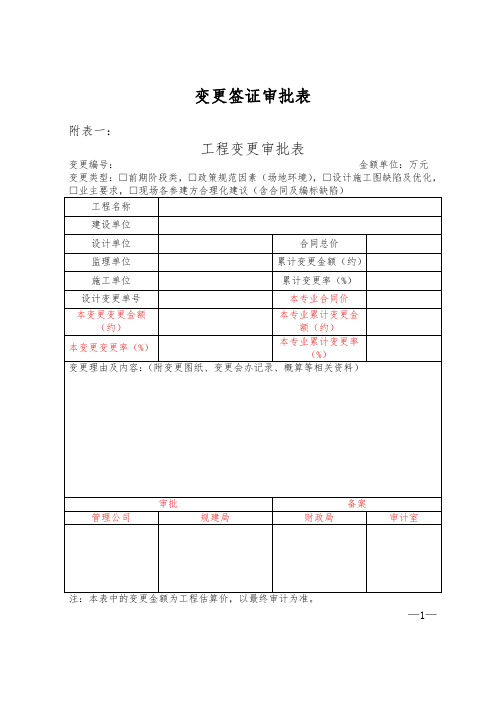 变更签证审批表