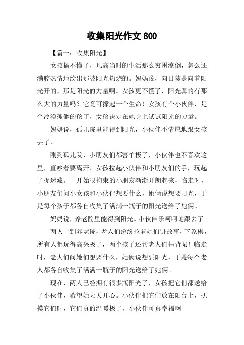收集阳光作文800