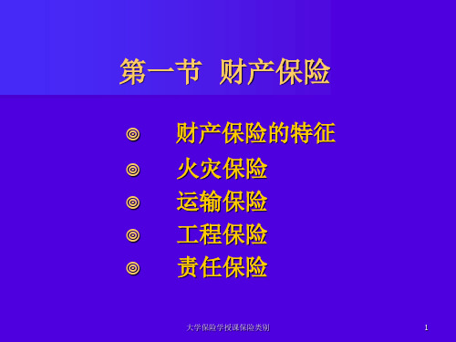 大学保险学授课保险类别课件