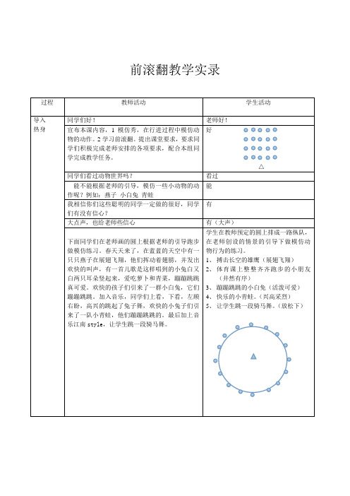 前滚翻教学实录