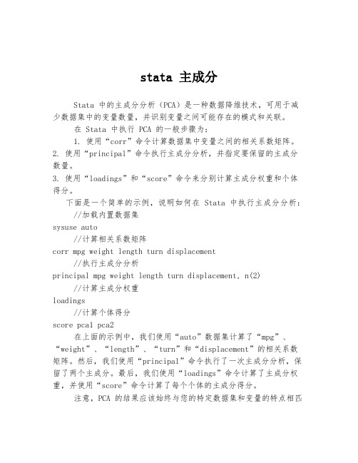 stata 主成分