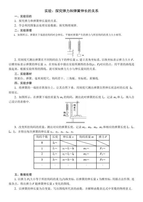 实验：探究弹力和弹簧伸长量的关系—教师版