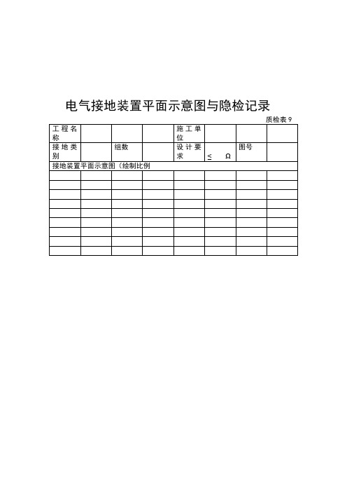 电气接地装置平面示意图与隐检记录