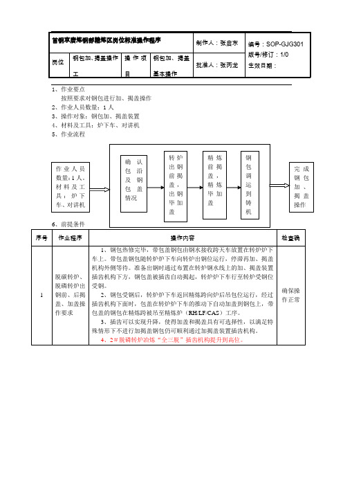 SOP-GJG301钢包加、揭盖基本操作