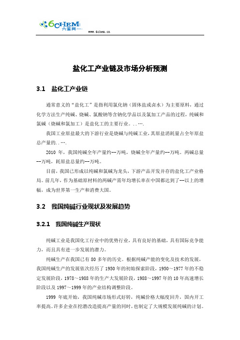 盐化工产业链及市场分析预测