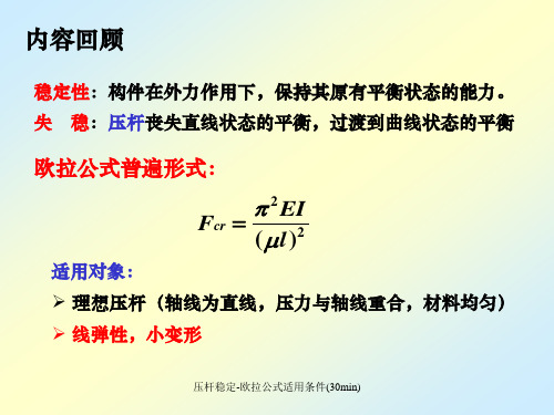 压杆稳定-欧拉公式适用条件30min课件