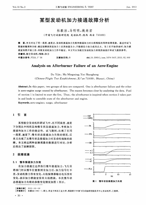 某型发动机加力接通故障分析