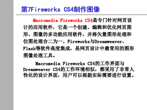 第7章使用Fireworks CS4制作图像PPT课件