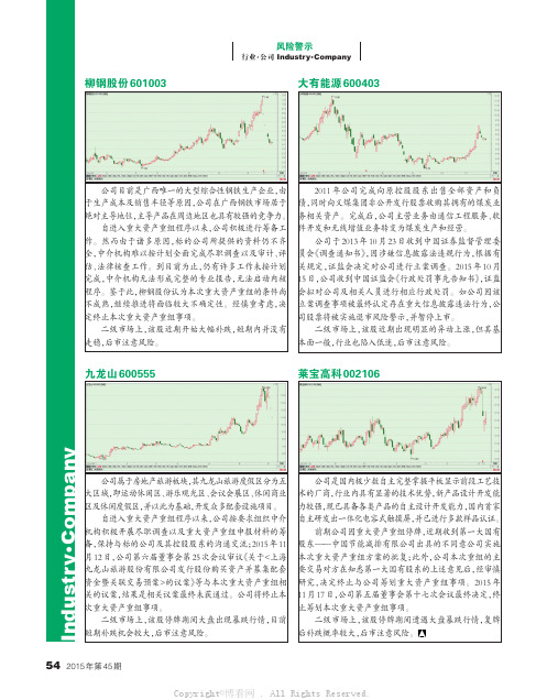 风险警示：柳钢股份、大有能源、九龙山