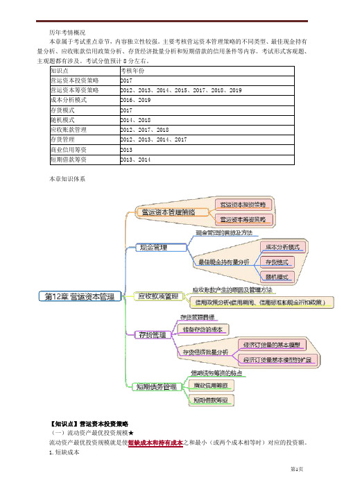 财务成本管理知识点