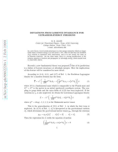Deviations from Lorentz Invariance for Ultrahigh-Energy Fermions