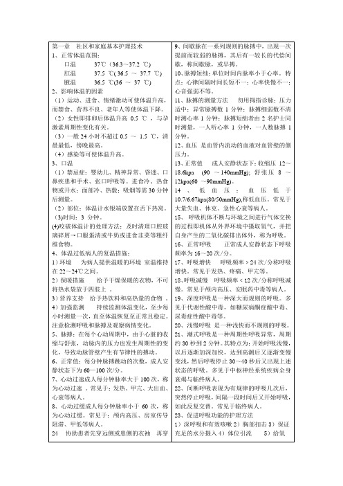 社区护理技术辅导资料