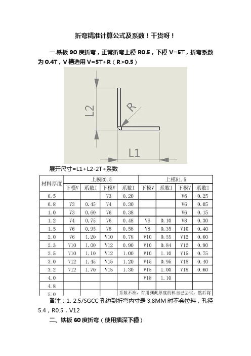 折弯精准计算公式及系数！干货呀！