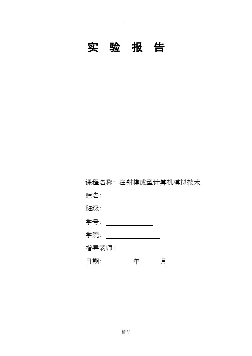 注射模成型计算机模拟技术实验报告一