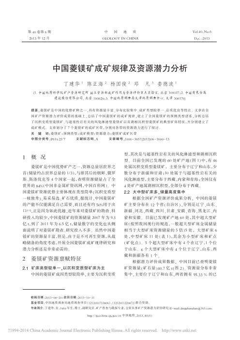 中国菱镁矿成矿规律及资源潜力分析-丁建华