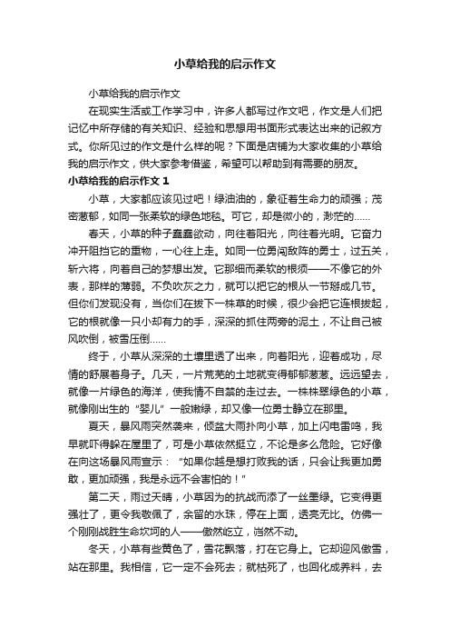 小草给我的启示作文