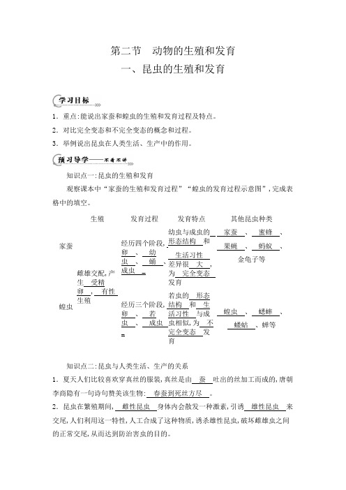 导学案：昆虫的生殖和发育