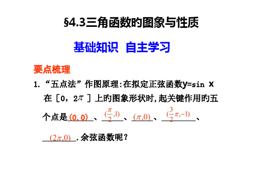 三角函数的图象与性质要点梳理五点法作图原理省名师优质课赛课获奖课件市赛课一等奖课件