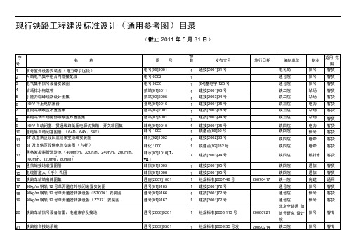 现行铁路工程建设标准设计(通用参考图)