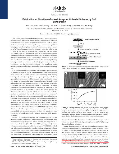 Fabrication of Non-Close-Packed Arrays of Colloidal Spheres by Soft